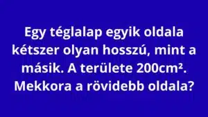 Napi szöveges matek feladat: 8 másodperced van megoldani!